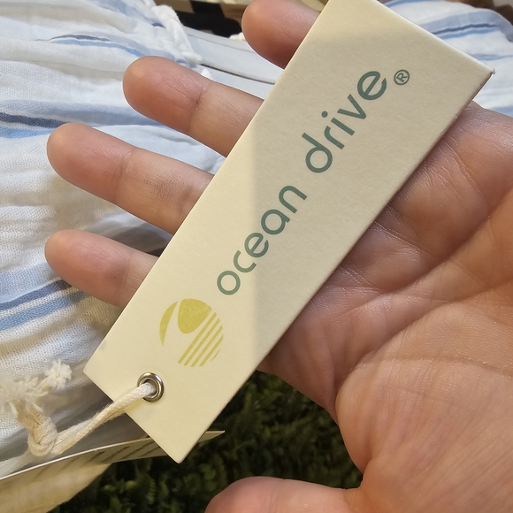 Ocean Drive, Striped White and Blue Women's 2 Piece Set - Picture 5 of 10